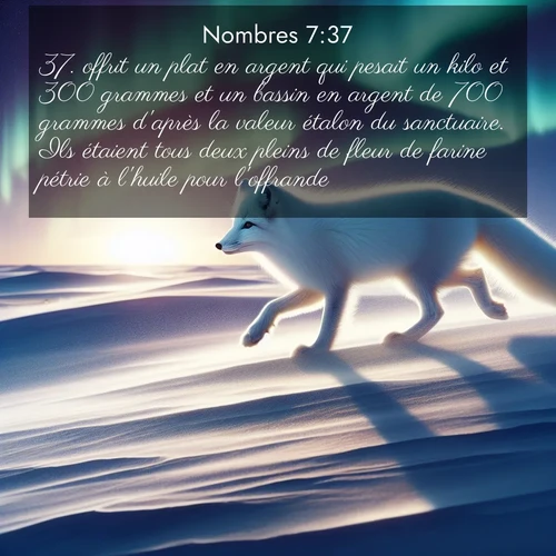 Segond21 Nombres  ; image nature: image avec le verset biblique :offrit un plat en argent qui pesait un kilo et 300 grammes et un bassin en argent de 700 grammes d&#039;après la valeur étalon du sanctuaire. Ils étaient tous deux pleins de fleur de farine pétrie à l&#039;huile pour l&#039;offrande. ;  ; 7:37