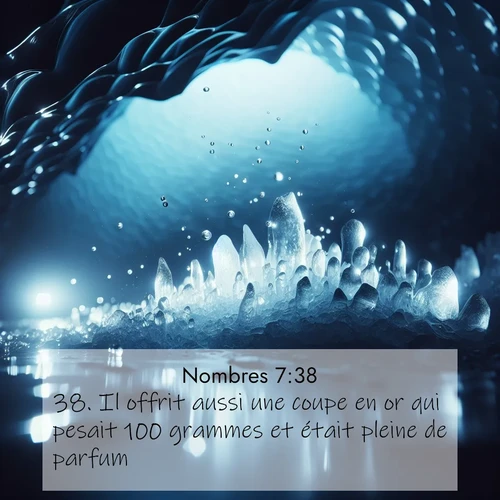 Segond21 Nombres  ; image nature: image avec le verset biblique :Il offrit aussi une coupe en or qui pesait 100 grammes et était pleine de parfum, ;  ; 7:38