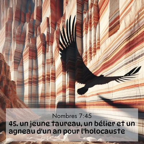 Segond21 Nombres  ; image nature: image avec le verset biblique :un jeune taureau, un bélier et un agneau d&#039;un an pour l&#039;holocauste, ;  ; 7:45