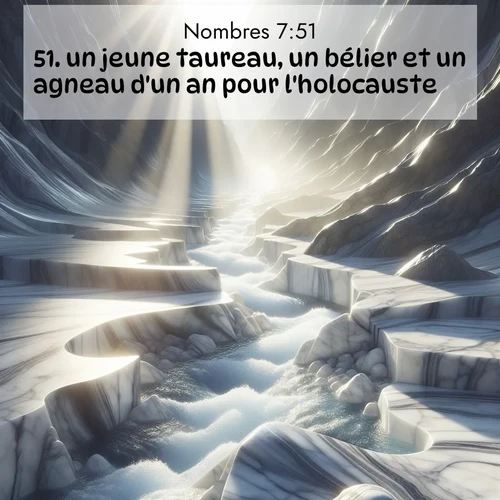 Segond21 Nombres  ; image nature: image avec le verset biblique :un jeune taureau, un bélier et un agneau d&#039;un an pour l&#039;holocauste, ;  ; 7:51