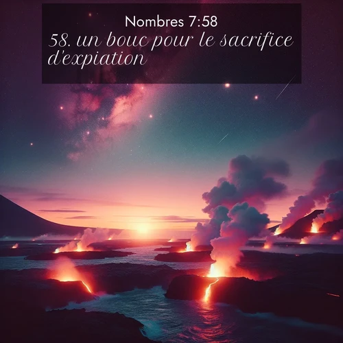 Segond21 Nombres  ; image nature: image avec le verset biblique :un bouc pour le sacrifice d&#039;expiation ;  ; 7:58