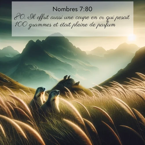 Segond21 Nombres  ; image nature: image avec le verset biblique :Il offrit aussi une coupe en or qui pesait 100 grammes et était pleine de parfum, ;  ; 7:80