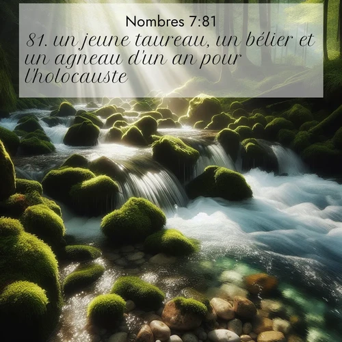 Segond21 Nombres  ; image nature: image avec le verset biblique :un jeune taureau, un bélier et un agneau d&#039;un an pour l&#039;holocauste, ;  ; 7:81
