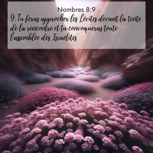 Segond21 Nombres  ; image nature: image avec le verset biblique :Tu feras approcher les Lévites devant la tente de la rencontre et tu convoqueras toute l&#039;assemblée des Israélites. ;  ; 8:9