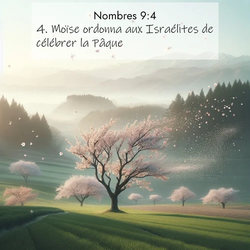 Segond21 Nombres  ; image nature: image avec le verset biblique :Moïse ordonna aux Israélites de célébrer la Pâque, ;  ; 9:4