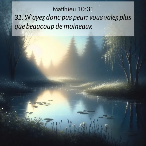 Segond21 Évangile selon Matthieu  ; image nature: image avec le verset biblique :N&#039;ayez donc pas peur: vous valez plus que beaucoup de moineaux. ;  ; 10:31