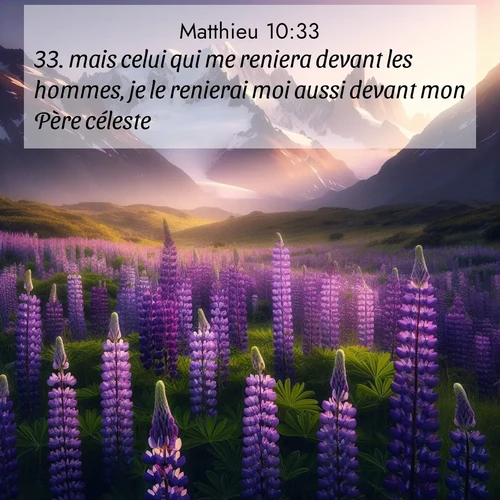 Segond21 Évangile selon Matthieu  ; image nature: image avec le verset biblique :mais celui qui me reniera devant les hommes, je le renierai moi aussi devant mon Père céleste. ;  ; 10:33