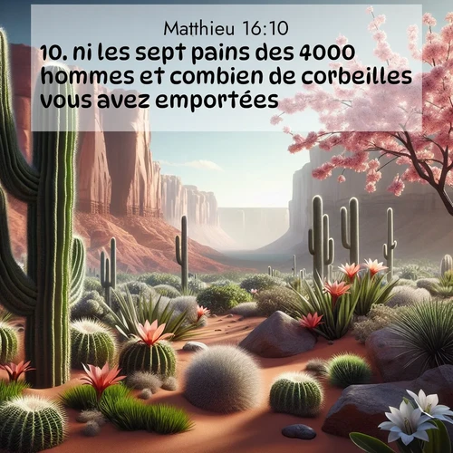 Segond21 Évangile selon Matthieu  ; image nature: image avec le verset biblique :ni les sept pains des 4000 hommes et combien de corbeilles vous avez emportées? ;  ; 16:10