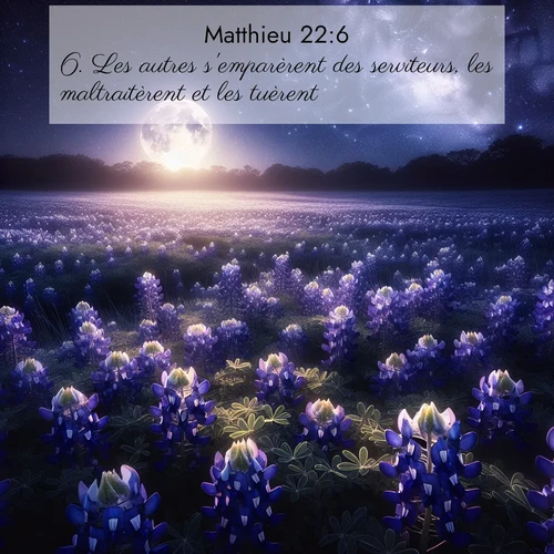 Segond21 Évangile selon Matthieu  ; image nature: image avec le verset biblique :Les autres s&#039;emparèrent des serviteurs, les maltraitèrent et les tuèrent. ;  ; 22:6