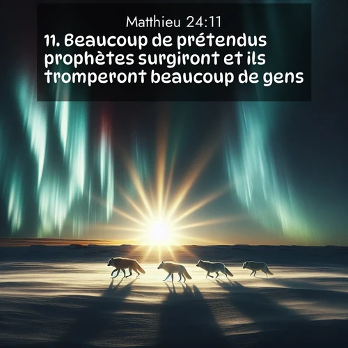 Segond21 Évangile selon Matthieu  ; image nature: image avec le verset biblique :Beaucoup de prétendus prophètes surgiront et ils tromperont beaucoup de gens. ;  ; 24:11