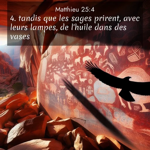 Segond21 Évangile selon Matthieu  ; image nature: image avec le verset biblique :tandis que les sages prirent, avec leurs lampes, de l&#039;huile dans des vases. ;  ; 25:4