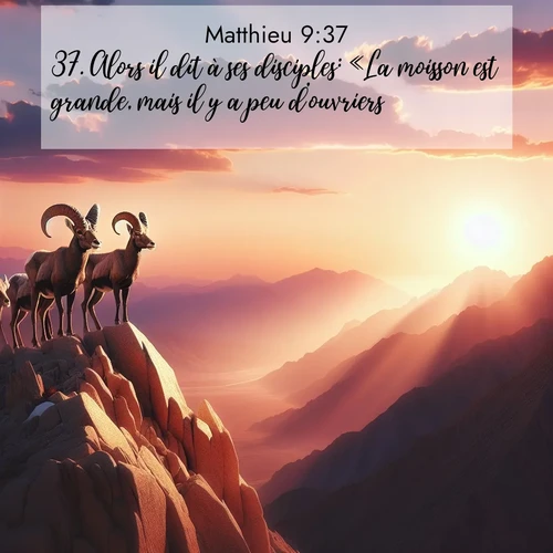 Segond21 Évangile selon Matthieu  ; image nature: image avec le verset biblique :Alors il dit à ses disciples: «La moisson est grande, mais il y a peu d&#039;ouvriers. ;  ; 9:37