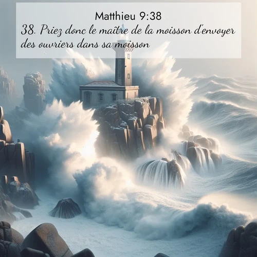 Segond21 Évangile selon Matthieu  ; image nature: image avec le verset biblique :Priez donc le maître de la moisson d&#039;envoyer des ouvriers dans sa moisson.» ;  ; 9:38