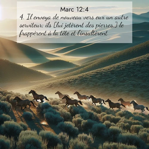 Segond21 Évangile selon Marc  ; image nature: image avec le verset biblique :Il envoya de nouveau vers eux un autre serviteur; ils [lui jetèrent des pierres,] le frappèrent à la tête et l&#039;insultèrent. ;  ; 12:4