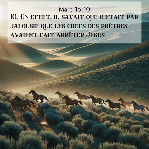 Segond21 Évangile selon Marc  ; image nature: image avec le verset biblique :En effet, il savait que c&#039;était par jalousie que les chefs des prêtres avaient fait arrêter Jésus. ;  ; 15:10