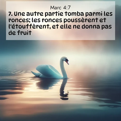 Segond21 Évangile selon Marc  ; image nature: image avec le verset biblique :Une autre partie tomba parmi les ronces; les ronces poussèrent et l&#039;étouffèrent, et elle ne donna pas de fruit. ;  ; 4:7