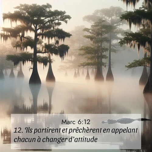 Segond21 Évangile selon Marc  ; image nature: image avec le verset biblique :Ils partirent et prêchèrent en appelant chacun à changer d&#039;attitude. ;  ; 6:12