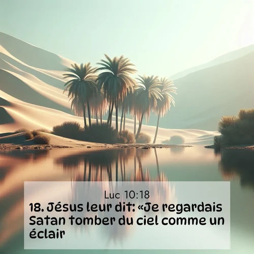 Segond21 Évangile selon Luc  ; image nature: image avec le verset biblique :Jésus leur dit: «Je regardais Satan tomber du ciel comme un éclair. ;  ; 10:18
