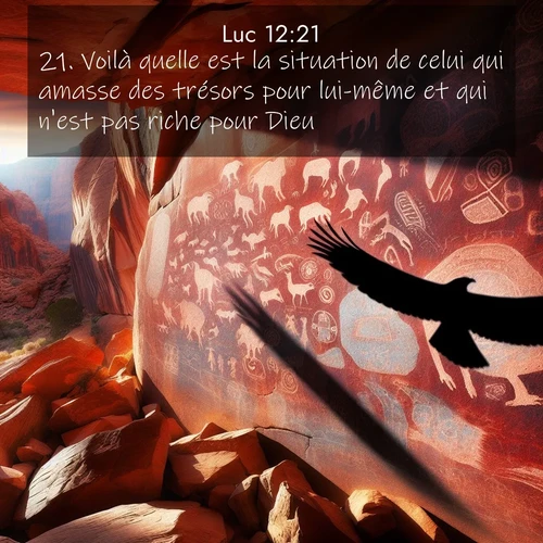 Segond21 Évangile selon Luc  ; image nature: image avec le verset biblique :Voilà quelle est la situation de celui qui amasse des trésors pour lui-même et qui n&#039;est pas riche pour Dieu.» ;  ; 12:21