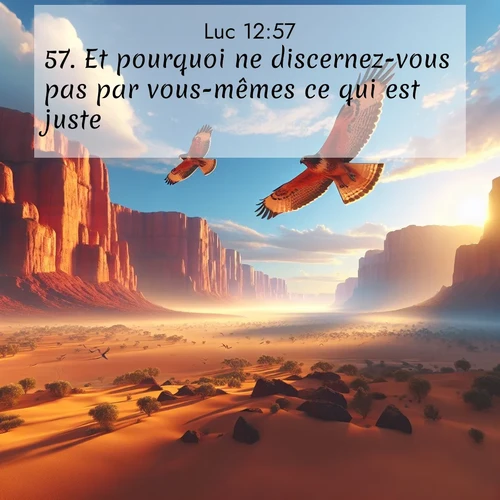 Segond21 Évangile selon Luc  ; image nature: image avec le verset biblique :Et pourquoi ne discernez-vous pas par vous-mêmes ce qui est juste? ;  ; 12:57