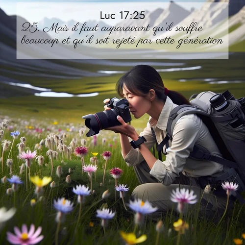 Segond21 Évangile selon Luc  ; image nature: image avec le verset biblique :Mais il faut auparavant qu&#039;il souffre beaucoup et qu&#039;il soit rejeté par cette génération. ;  ; 17:25