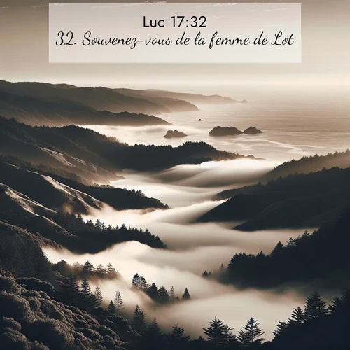 Segond21 Évangile selon Luc  ; image nature: image avec le verset biblique :Souvenez-vous de la femme de Lot. ;  ; 17:32