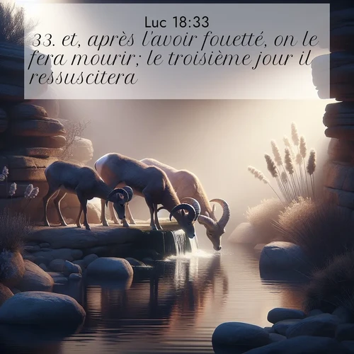Segond21 Évangile selon Luc  ; image nature: image avec le verset biblique :et, après l&#039;avoir fouetté, on le fera mourir; le troisième jour il ressuscitera.» ;  ; 18:33
