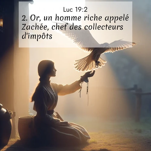 Segond21 Évangile selon Luc  ; image nature: image avec le verset biblique :Or, un homme riche appelé Zachée, chef des collecteurs d&#039;impôts, ;  ; 19:2