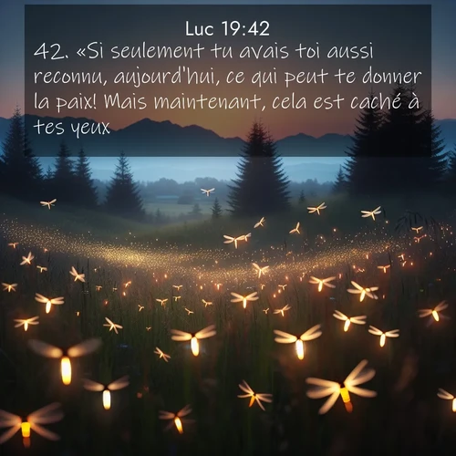 Segond21 Évangile selon Luc  ; image nature: image avec le verset biblique :«Si seulement tu avais toi aussi reconnu, aujourd&#039;hui, ce qui peut te donner la paix! Mais maintenant, cela est caché à tes yeux. ;  ; 19:42