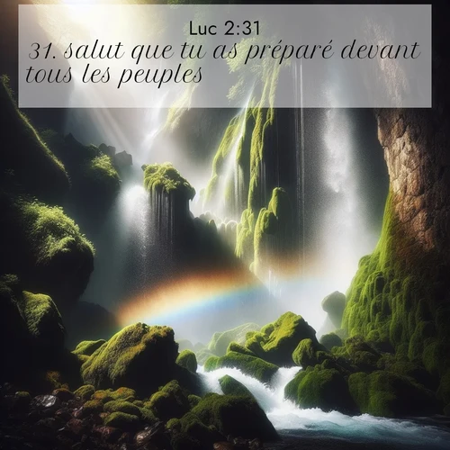 Segond21 Évangile selon Luc  ; image nature: image avec le verset biblique :salut que tu as préparé devant tous les peuples, ;  ; 2:31