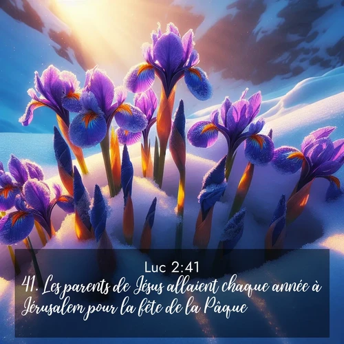 Segond21 Évangile selon Luc  ; image nature: image avec le verset biblique :Les parents de Jésus allaient chaque année à Jérusalem pour la fête de la Pâque. ;  ; 2:41