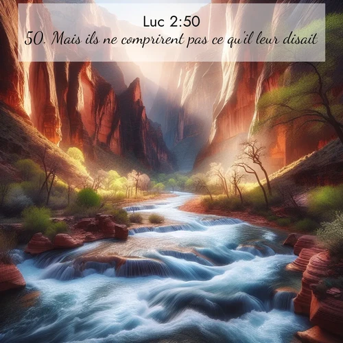 Segond21 Évangile selon Luc  ; image nature: image avec le verset biblique :Mais ils ne comprirent pas ce qu&#039;il leur disait. ;  ; 2:50