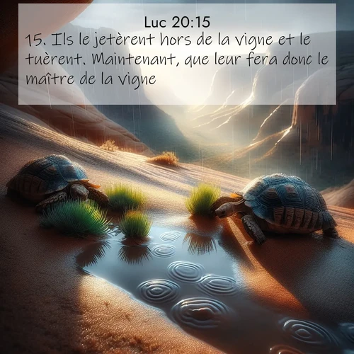 Segond21 Évangile selon Luc  ; image nature: image avec le verset biblique :Ils le jetèrent hors de la vigne et le tuèrent. Maintenant, que leur fera donc le maître de la vigne? ;  ; 20:15