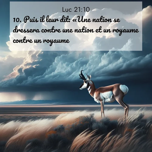 Segond21 Évangile selon Luc  ; image nature: image avec le verset biblique :Puis il leur dit: «Une nation se dressera contre une nation et un royaume contre un royaume ; ;  ; 21:10