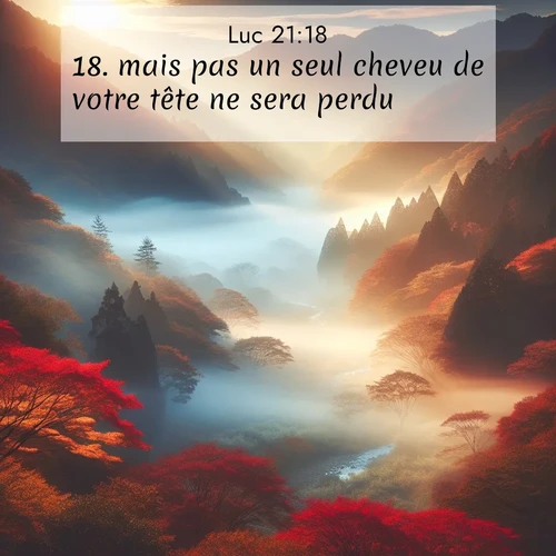 Segond21 Évangile selon Luc  ; image nature: image avec le verset biblique :mais pas un seul cheveu de votre tête ne sera perdu. ;  ; 21:18