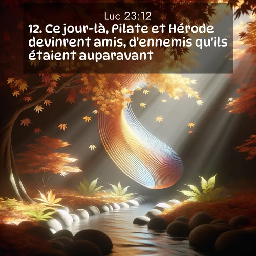 Segond21 Évangile selon Luc  ; image nature: image avec le verset biblique :Ce jour-là, Pilate et Hérode devinrent amis, d&#039;ennemis qu&#039;ils étaient auparavant. ;  ; 23:12