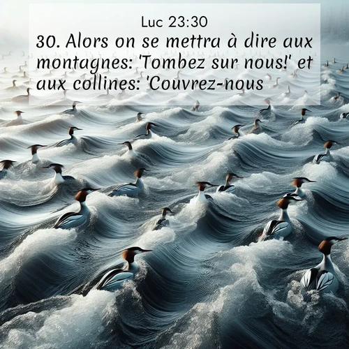 Segond21 Évangile selon Luc  ; image nature: image avec le verset biblique :Alors on se mettra à dire aux montagnes: &#039;Tombez sur nous!&#039; et aux collines: &#039;Couvrez-nous!&#039; ;  ; 23:30