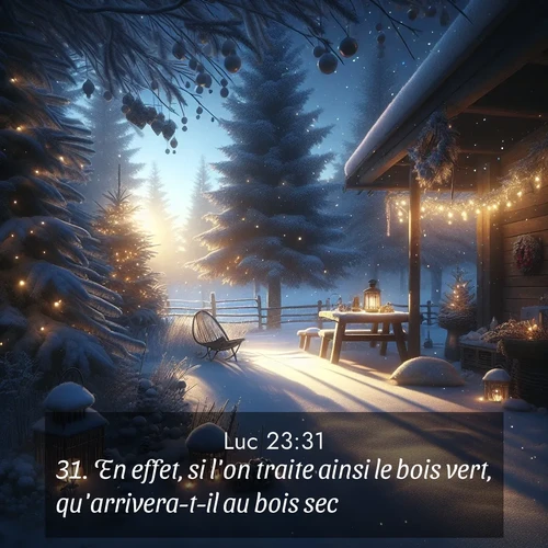 Segond21 Évangile selon Luc  ; image nature: image avec le verset biblique :En effet, si l&#039;on traite ainsi le bois vert, qu&#039;arrivera-t-il au bois sec?» ;  ; 23:31