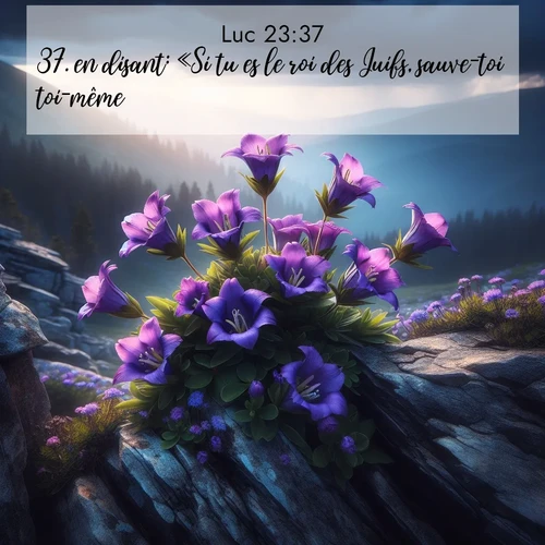 Segond21 Évangile selon Luc  ; image nature: image avec le verset biblique :en disant: «Si tu es le roi des Juifs, sauve-toi toi-même!» ;  ; 23:37