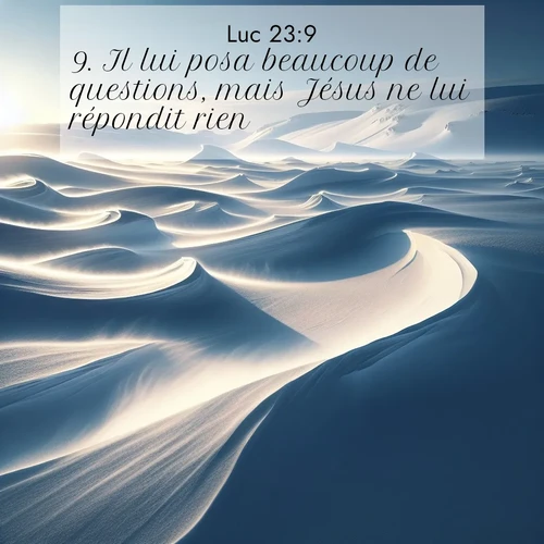 Segond21 Évangile selon Luc  ; image nature: image avec le verset biblique :Il lui posa beaucoup de questions, mais Jésus ne lui répondit rien. ;  ; 23:9