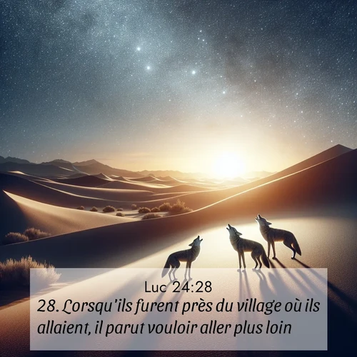 Segond21 Évangile selon Luc  ; image nature: image avec le verset biblique :Lorsqu&#039;ils furent près du village où ils allaient, il parut vouloir aller plus loin, ;  ; 24:28