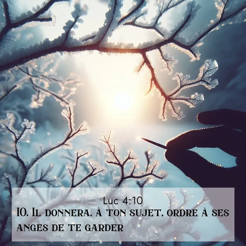 Segond21 Évangile selon Luc  ; image nature: image avec le verset biblique :Il donnera, à ton sujet, ordre à ses anges de te garder ;  ; 4:10