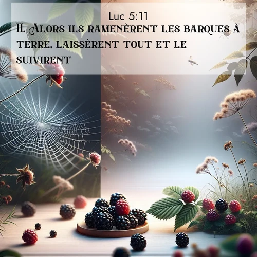Segond21 Évangile selon Luc  ; image nature: image avec le verset biblique :Alors ils ramenèrent les barques à terre, laissèrent tout et le suivirent. ;  ; 5:11