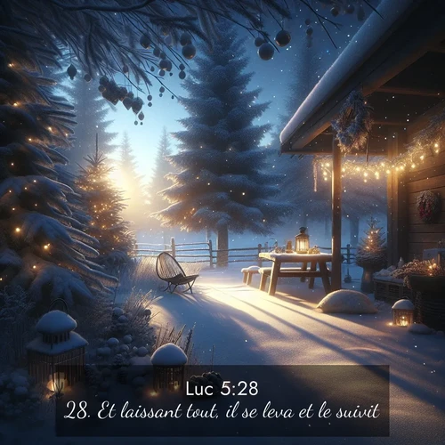 Segond21 Évangile selon Luc  ; image nature: image avec le verset biblique :Et laissant tout, il se leva et le suivit. ;  ; 5:28