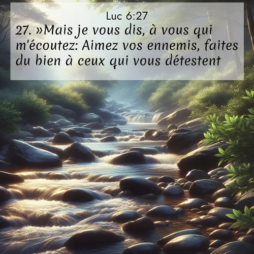 Segond21 Évangile selon Luc  ; image nature: image avec le verset biblique :»Mais je vous dis, à vous qui m&#039;écoutez: Aimez vos ennemis, faites du bien à ceux qui vous détestent, ;  ; 6:27