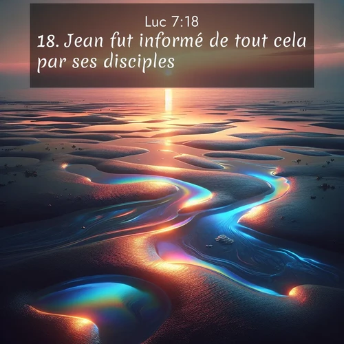 Segond21 Évangile selon Luc  ; image nature: image avec le verset biblique :Jean fut informé de tout cela par ses disciples. ;  ; 7:18