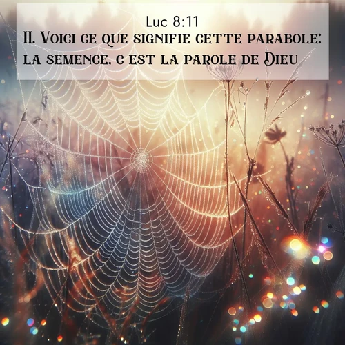 Segond21 Évangile selon Luc  ; image nature: image avec le verset biblique :Voici ce que signifie cette parabole: la semence, c&#039;est la parole de Dieu. ;  ; 8:11