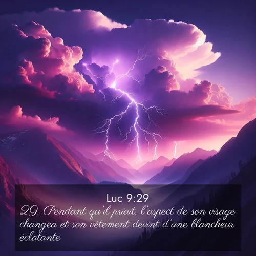 Segond21 Évangile selon Luc  ; image nature: image avec le verset biblique :Pendant qu&#039;il priait, l&#039;aspect de son visage changea et son vêtement devint d&#039;une blancheur éclatante. ;  ; 9:29