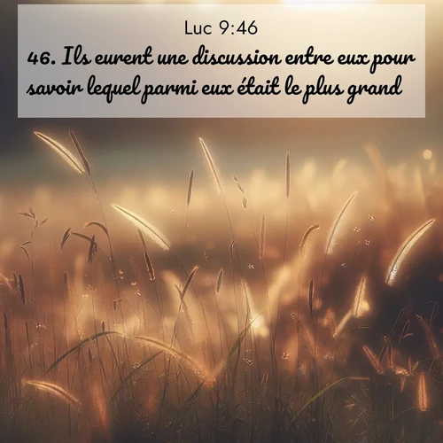 Segond21 Évangile selon Luc  ; image nature: image avec le verset biblique :Ils eurent une discussion entre eux pour savoir lequel parmi eux était le plus grand. ;  ; 9:46