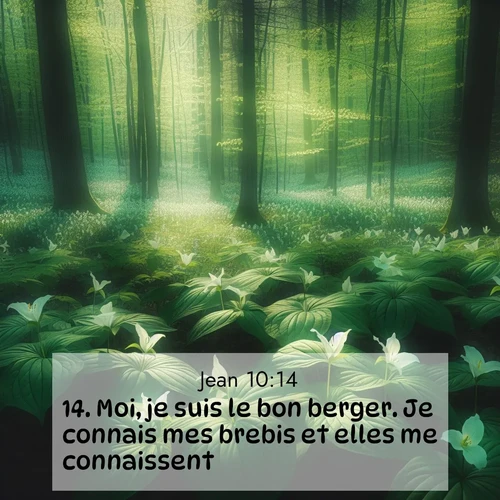Segond21 Évangile selon Jean  ; image nature: image avec le verset biblique :Moi, je suis le bon berger. Je connais mes brebis et elles me connaissent, ;  ; 10:14